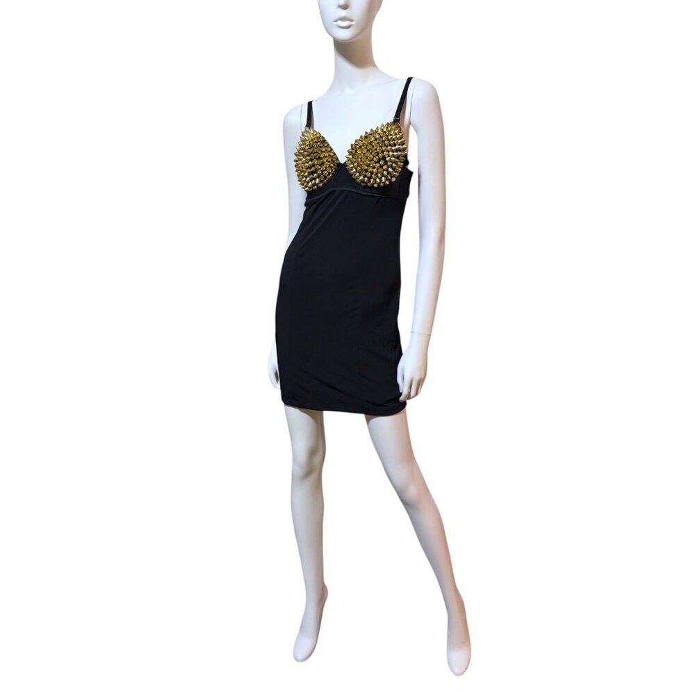 Arden B Micro Mini Dress L 38 Bust Bodycon Spike Madonna Cyberpunk Goth Prom